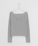 Domas Off-Shoulder Boat Neck Long Sleeve T-Shirt