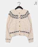 [wool5] Kotok Snowflake Winter Nordic Wool Knit Cardigan