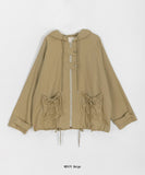 [BAONHAUS] Kuninged ribbon pocket cotton hood jacket