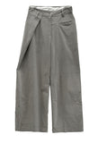Unbalanced pintuck cotton pants