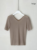 Verena V-neck Ribbed Knit