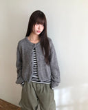 Hian Crop Round Knit Cardigan