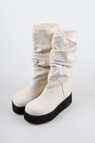 shirring platform boots