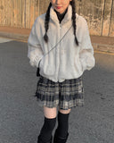 Jad mink fur zip-up