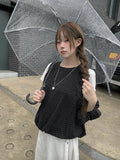 Verge Dot Balloon Pumpkin Sleeveless Blouse