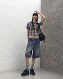 Wickle Amekazi Vintage Checkered Short-Sleeved Shirt