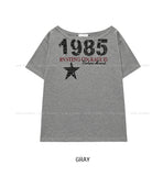 Vent Star Vintage Loose Fit One Shoulder Short Sleeve