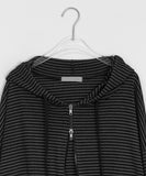Teben two-way stripe hood zip-up