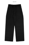 Flat ribbed knit banding pants