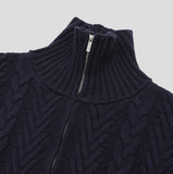 Merinoul twist zip-up cardigan