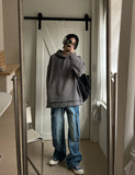 Wide cargo denim pants