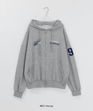 Cohidden Embroidery Printing Two-Way Over Hood Zip-Up
