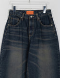 Catsy washed denim wide pants