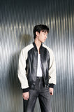 [Real Leather] Lambskin Two Tone Stadium Jacket