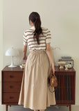 Wish Collar Stripe Color Matching Knit