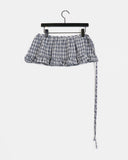 Ethan Check Layered Mini Wrap Skirt