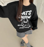 High Quality Cat Embroidery Thick Shibori Long Sleeve Knit