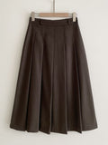 Berina brushed pleated long skirt