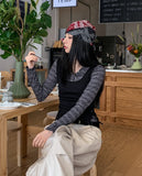 Mono multi-stripe slim hoodie