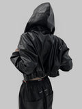 Leaguer Hooded Leather Jumper