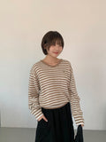 Pushio Stripe V-Neck Knit