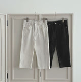 Back Pocket Capri Three Quarter Span Slit Cotton Pants