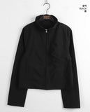 [MADE] Shanti Windbreaker Shirring Pleated Crop Long Sleeve Zip-Up