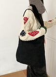 Dots corduroy big shoulder bag
