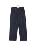 Linen Raw Edge Wide Denim Pants