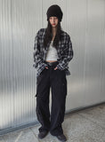 Torti cut stitch denim cargo pants