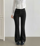 Raw Span Back Pocket Point Semi Bootcut Denim Pants