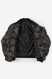 Camo edge quilted crop jumper