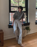 Marina two-tuck banding balloon slacks