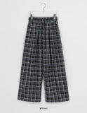 Calcori Banding Check Wide Pants