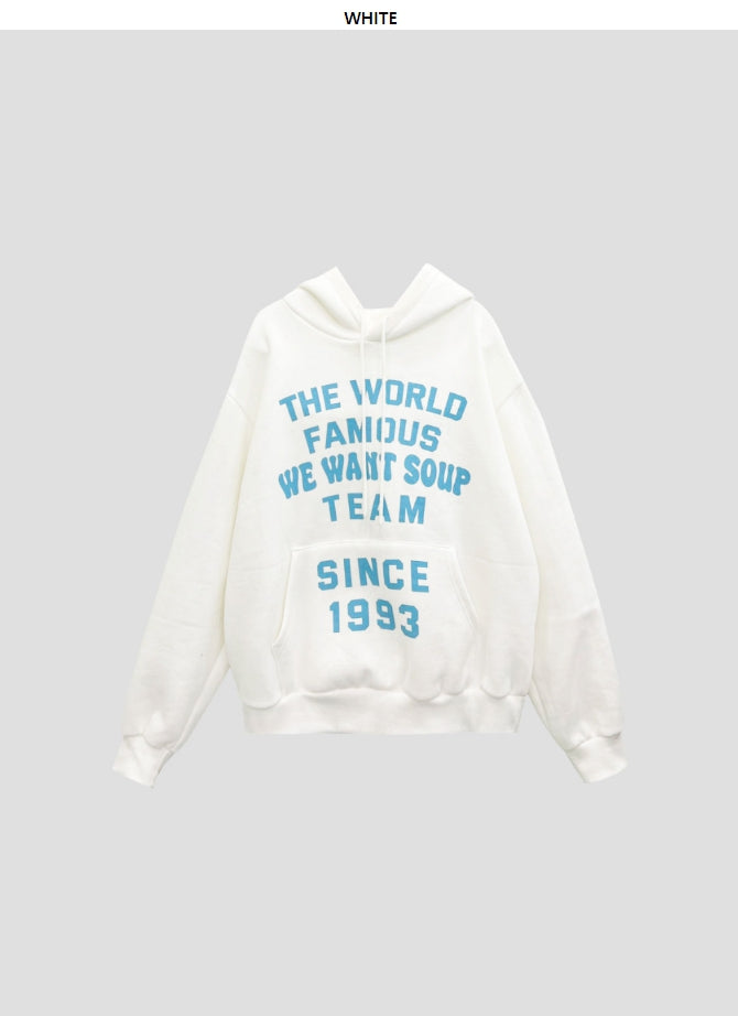 【DISCERNMENT】Unisex world lettering brushed hoodie DISCERNMENT (ディーサーメント) - 男女兼用ワールドレタリング