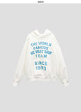 Unisex world lettering brushed hoodie