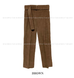 Pier belt corduroy slacks