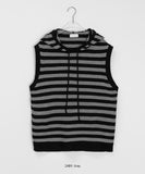 [unisex] Henken Stripe Hood Knit Vest