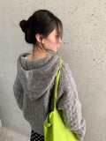Silten Cable Hooded Wool Knit Cardigan