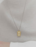 [Premium Plating] Volume Square AB TAG Necklace