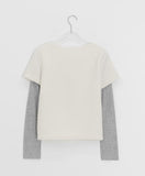 Maena Boucle Layered Short Sleeve Knit