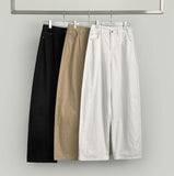 Daily Back Pocket Back Point Wide Cotton Pants