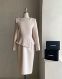 Blanc Peplum H Line One Piece