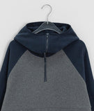 Chiffonne Brushed Hood Half Zip-Up Fleece Sweatshirt