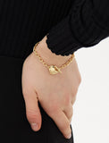 Pebble Heart Silver T-Bar Chain Bracelet