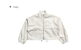 Tyke leather crop blouson jumper