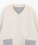 Keipy color matching pocket fleece jacket