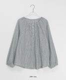 Agel Summer Stripe Round Blouse