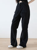 Zipper pocket wide pants