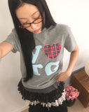 BTU Vintage Heart Check Patch Short Sleeve T-Shirt